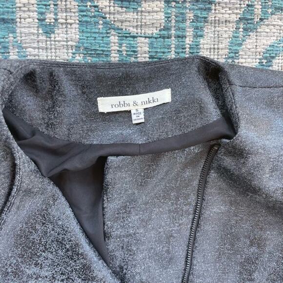 Robbi & Nikki Asymmetrical Zip Jacket Blazer Gray Black - Size S - Picture 6 of 9